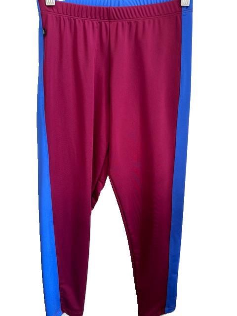 Adult Cropped Legging, Color: Burgandy/Royal, Size: SA