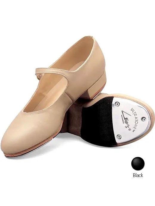 Leo 6026 Tan MS Jazz Tap Shoe Girls, Color: 1.5M TAN