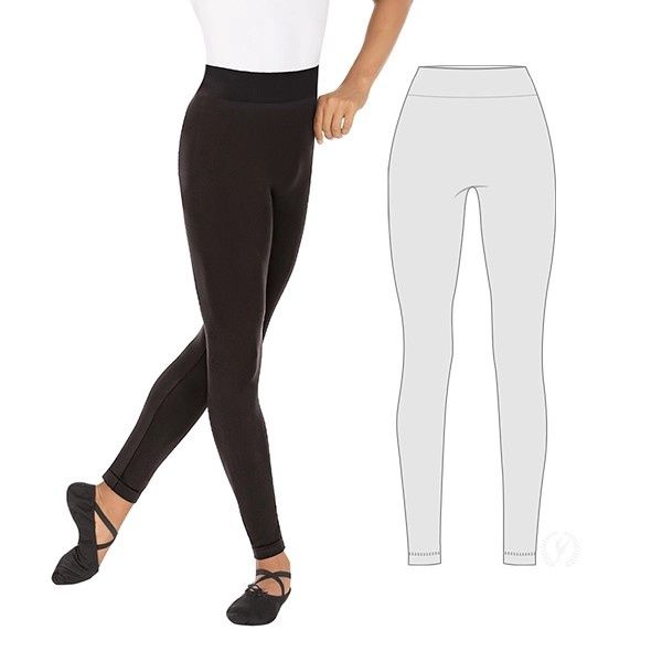 Unisex Seamless Microfiber Wide Waist Ankle Leggings, Color: Black, Size: Small