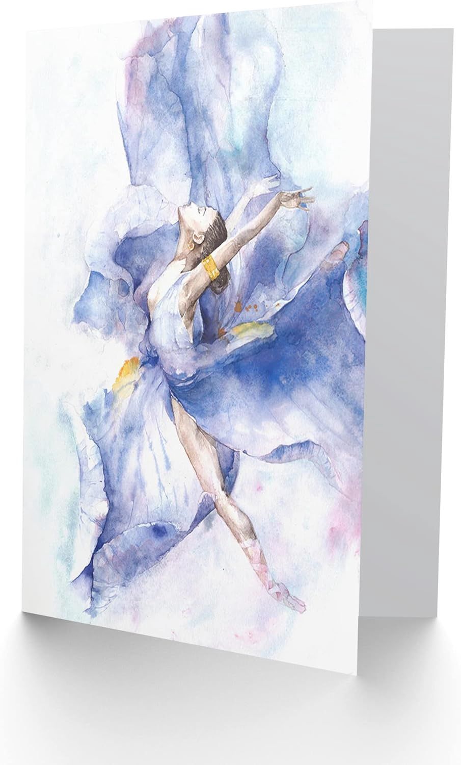Watercolour Ballerina Card - BLANK inside
