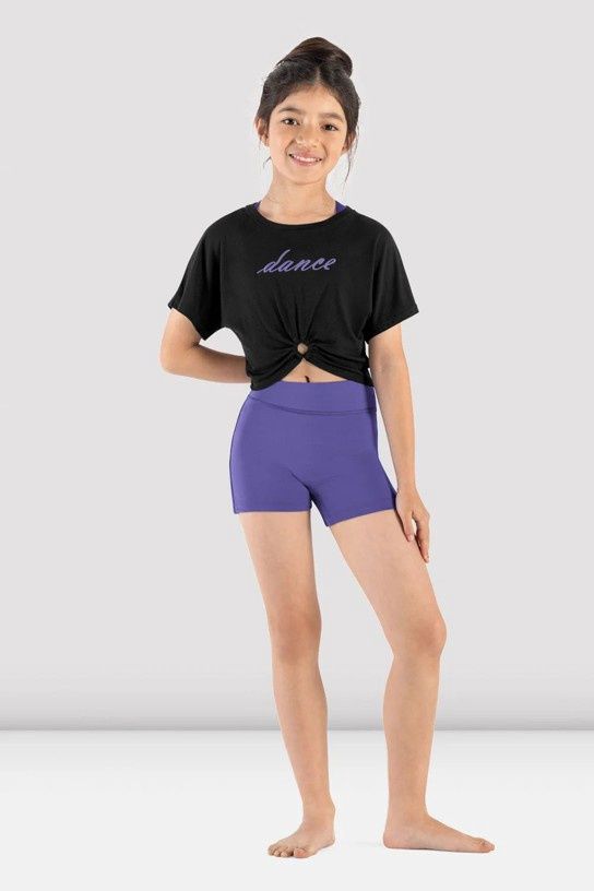Girls Mirella Majesty Print Crop Top, Color: Black, Size: 6x-7