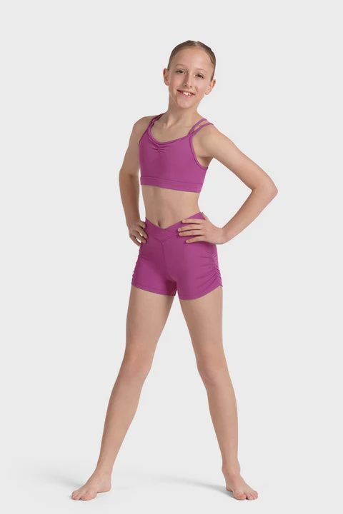 Mirella Kaleidoscope Cross Back Crop Top M30005C, Color: Magenta, Size: 6x-7