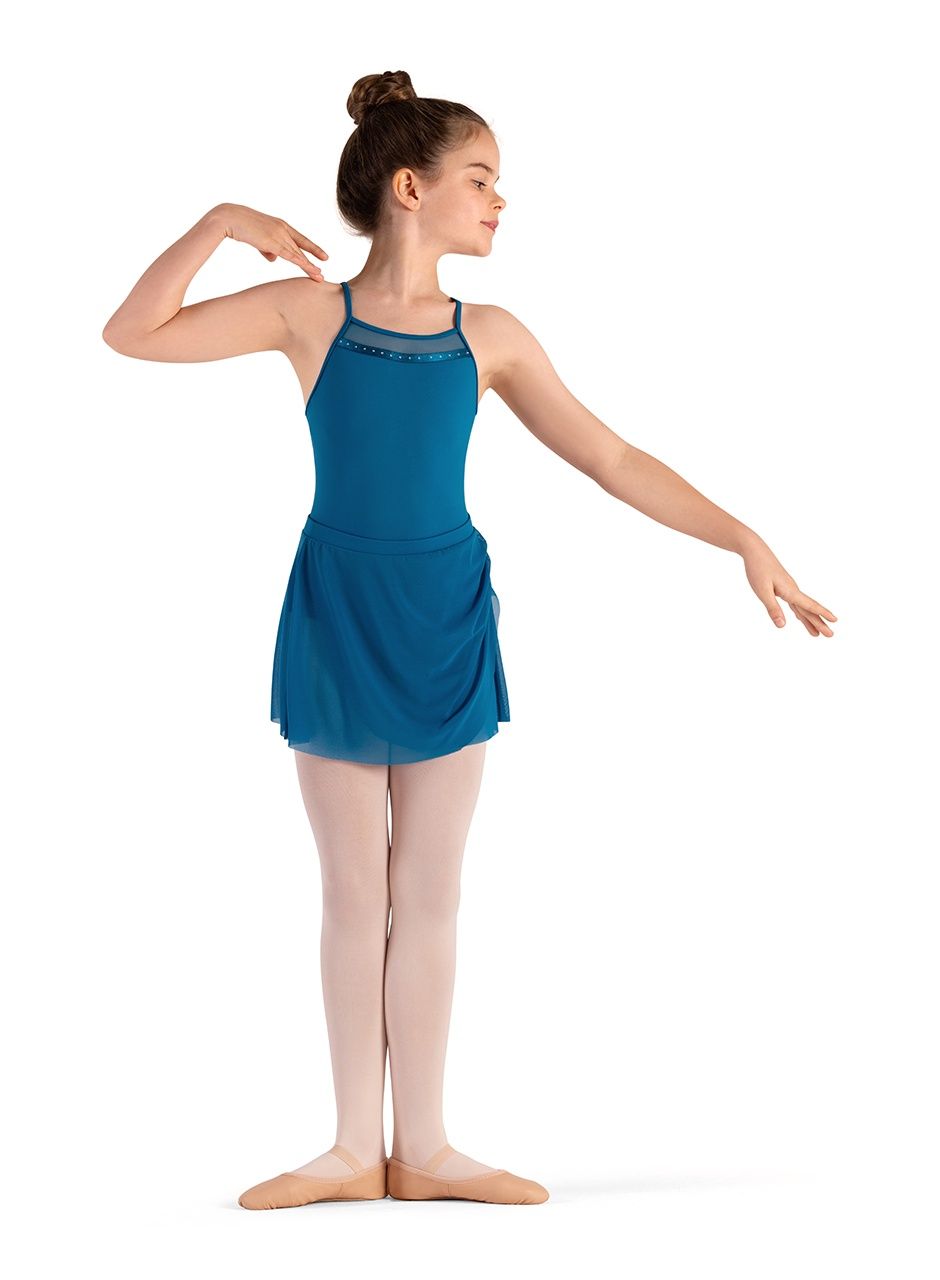 BLOCH Girls Casey Mesh Skirt CR9281, Color: Peacock, Size: 4-6