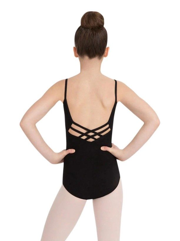 V-Neck Camisole Leotard - Girls CC102C, Color: Black, Size: SC