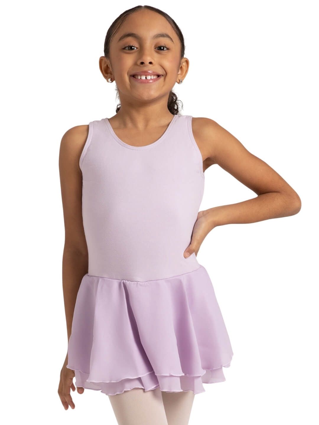 Double Layer Skirt Tank Dress - Girls CC877C, Color: Lavendar, Size: TOT