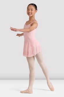 BLOCH Girls Angella Floral Mesh Skirt, Color: Candy Pink, Size: 4-6