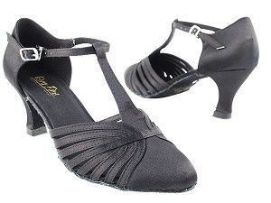 2.5" Heel #6829 Satin Ballroom Shoes, Color: Black, Size: 10M