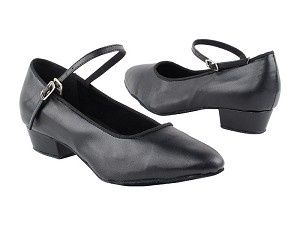 1" Leather Low Heel Ballroom, Color: Black, Size: 10M
