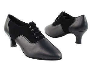 2.5" Leather/Nubuck Lace Up Ballroom, Color: Black, Size: 7.5M