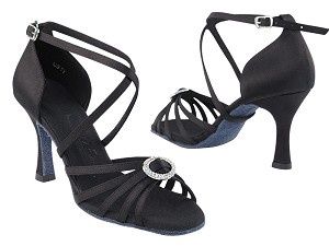 2.5" Satin Ballroom Shoe SERA1123, Color: Black, Size: 7M