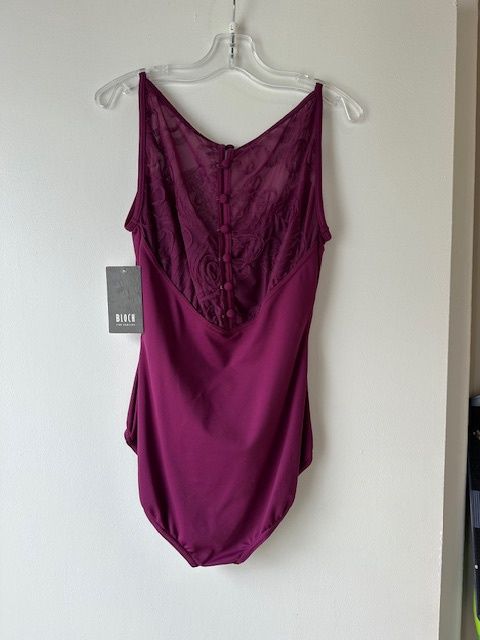 Swirl Front Button Back Cami Leotard - Adult, Color: Magenta, Size: LA