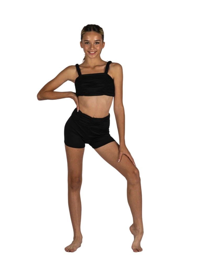 Sassy Scrunch Top, Color: Black, Size: 4-6