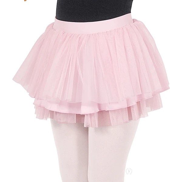 Girls Mesh Tutu Pull On Ruffle Skirt, Color: Pink, Size: SC