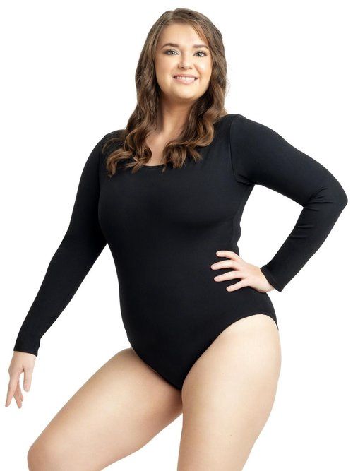 Long Sleeve Leotard - Adult, Color: Black, Size: XSA