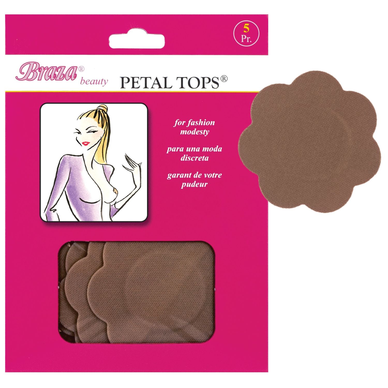 PETAL TOPS® - DISPOSABLE NIPPLE COVER, Color: Cocoa