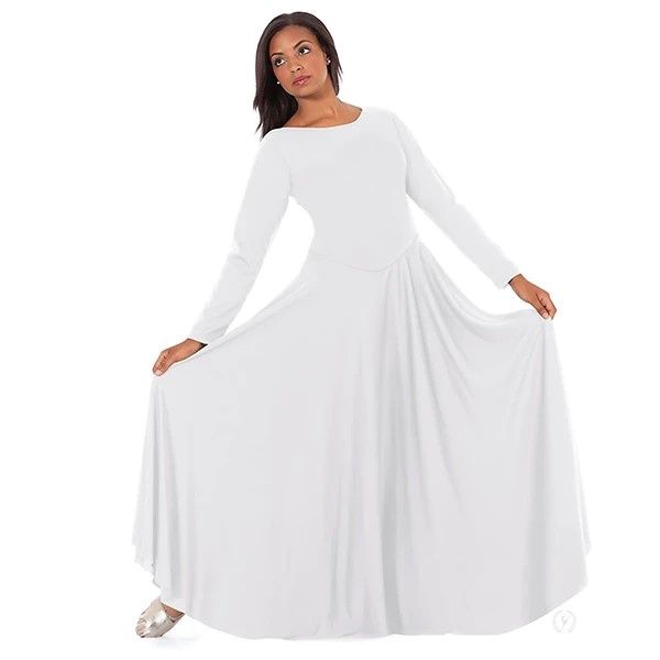 Womens Simplicity Praise Dance Dress, Color: White, Size: XSA