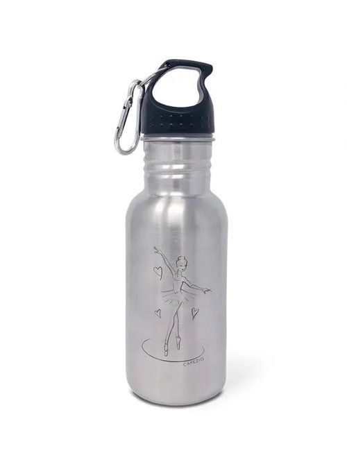 Stainless Ballerina Girl Water Bottle, Color: Silver