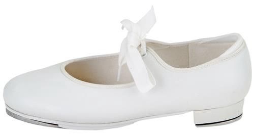 Danshuz Girl's Patent Ribbon Tap Shoes, Color: 10M WHITE