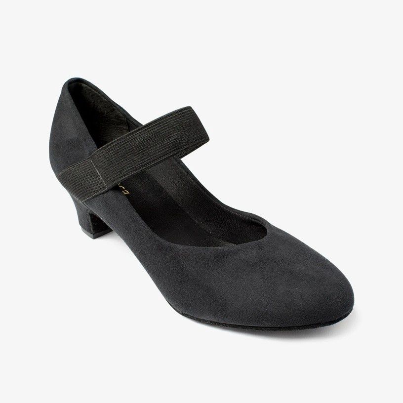 Raeni - BL184 1.5" Heel Ballroom Practice Shoe, Color: Black, Size: 5.5M