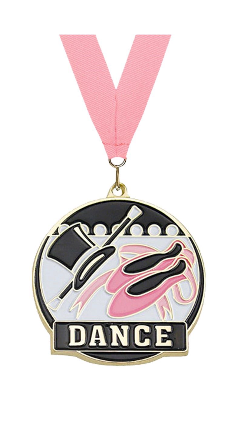 Color Fill Dance Medal, Color: Pink Ribbon