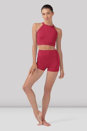 BLOCH Ladies Anika High Waist Short, Color: Cherry Red, Size: XSA