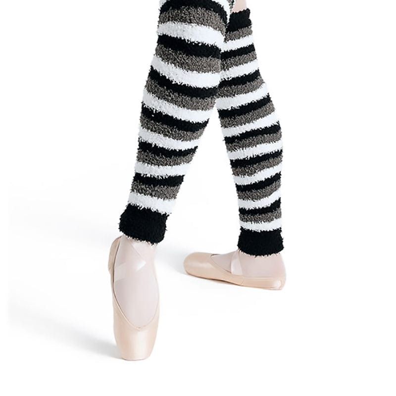 Harmonie 24" Striped Pamper Legwarmer, Color: Black/White Stripe, Size: 24"