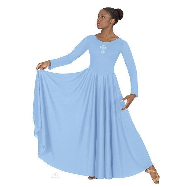 Girls Royal Cross Praise Dress, Color: Lt Blue, Size: MC