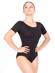 ProWEAR Short Sleeve Ballet Cut Leotard, Color: Black, Size: 4X