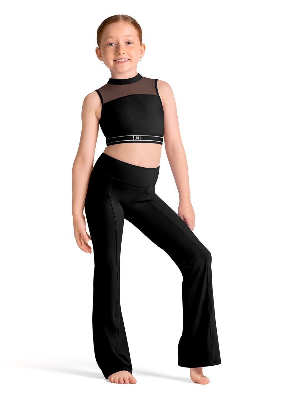 BLOCH "Nora" Girls Bootcut Pants, Color: Black, Size: 6-7