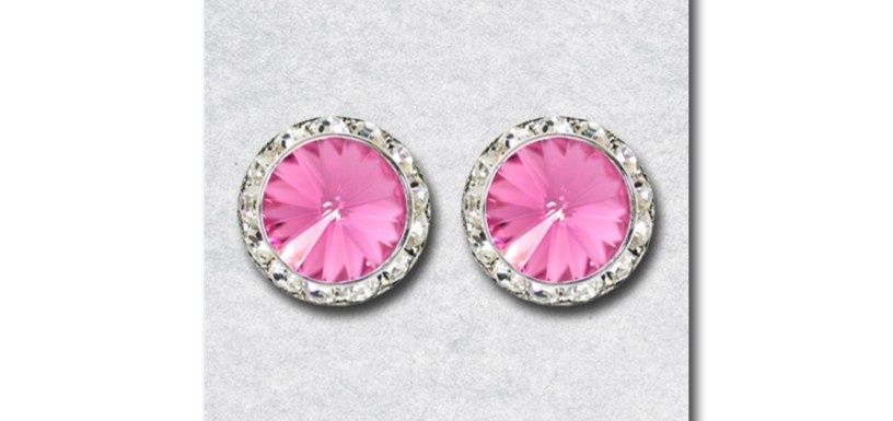 Ultra Sparkle Performance Earrings, Color: Pink, Size: 15mm, Type: Post
