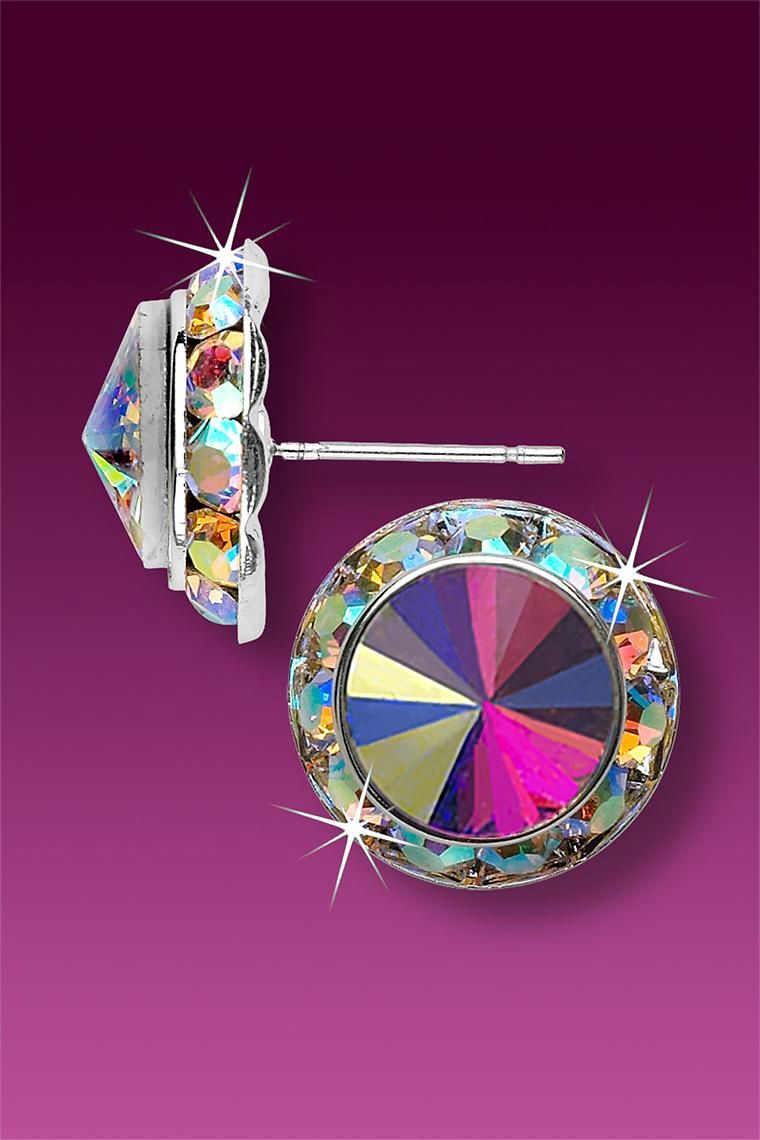 Performance/Dance Earrings, Color: AB, Size: Small 13mm, Type: Post