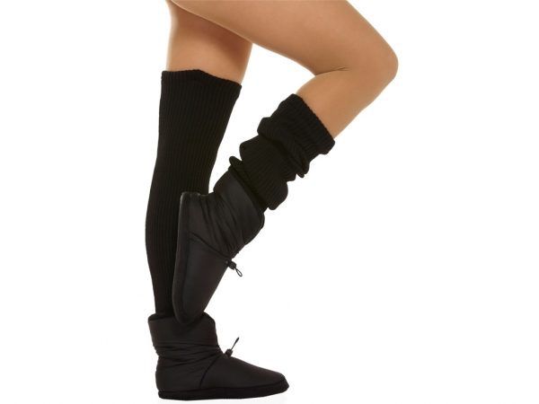 Capezio Warm-up Bootie with attached legwarmers, Color: BLK, Size: S