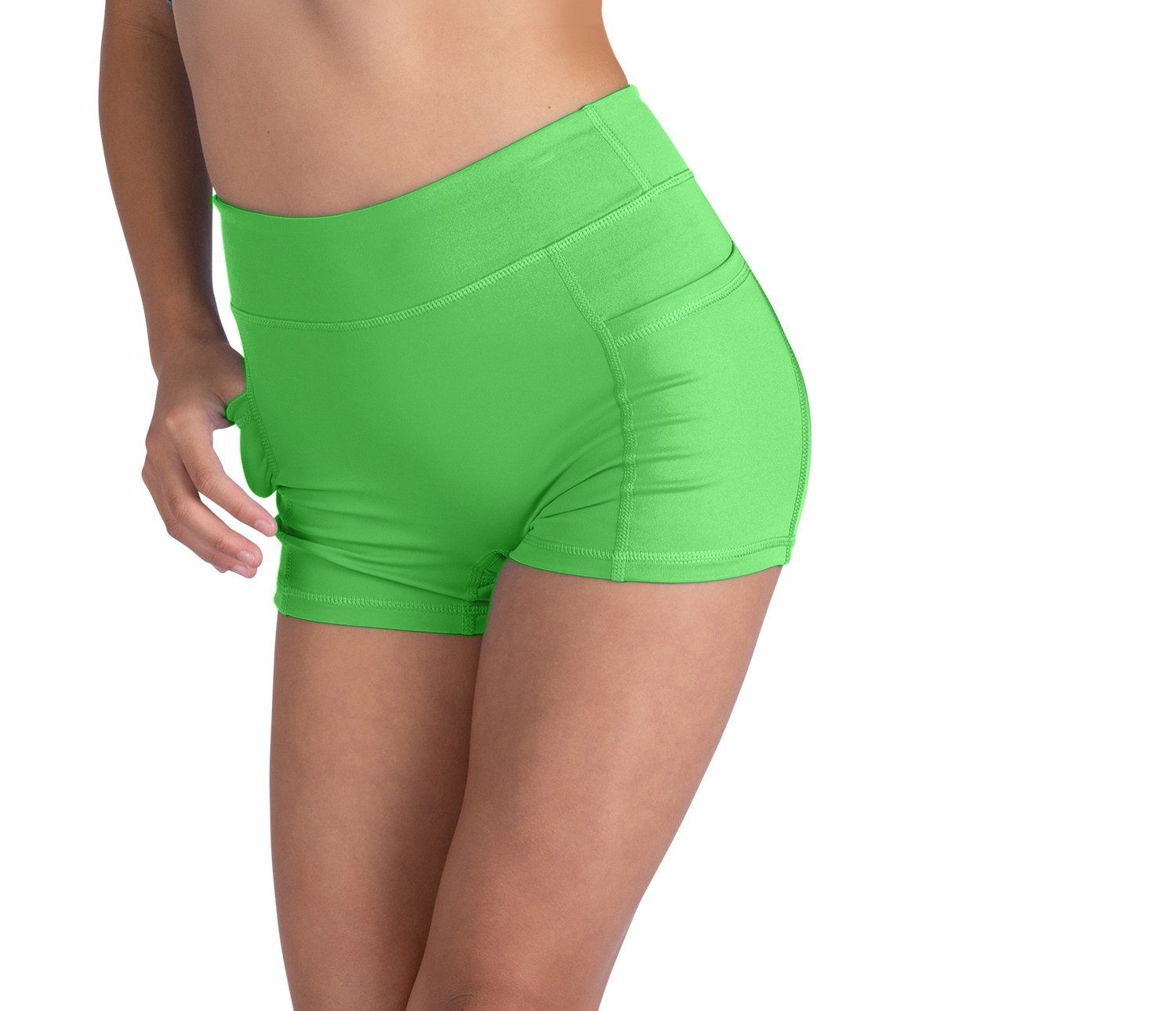 Parker Girls High Waist Pocket Short, Color: Luminous Green, Size: 4-6