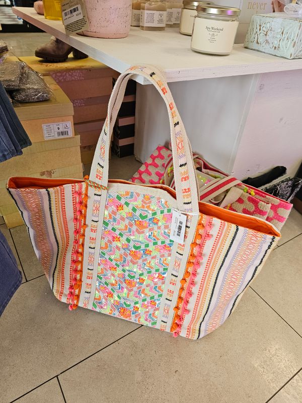 Sequin and Beaded large tote bag