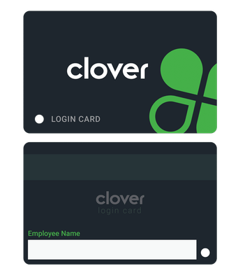 Clover Employee Id Login Cards - Package of 10