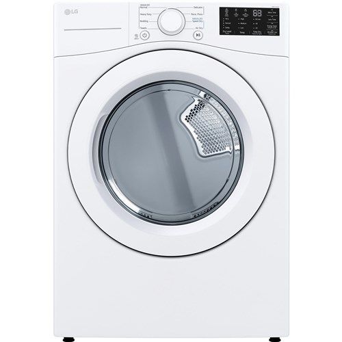 LG 7.4 CF Ultra Large Capacity Electric Dryer with Sensor Dry, NFC Tag On (DLE3470W) - White