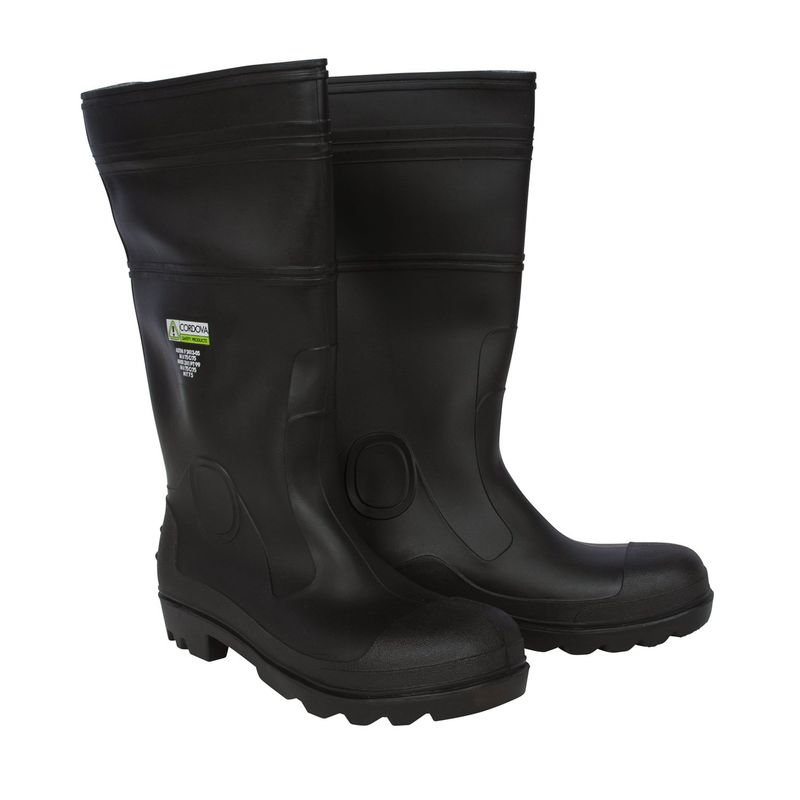 CORDOVA BLK STEEL TOE RBR BT W/ PVC SOLE PB22