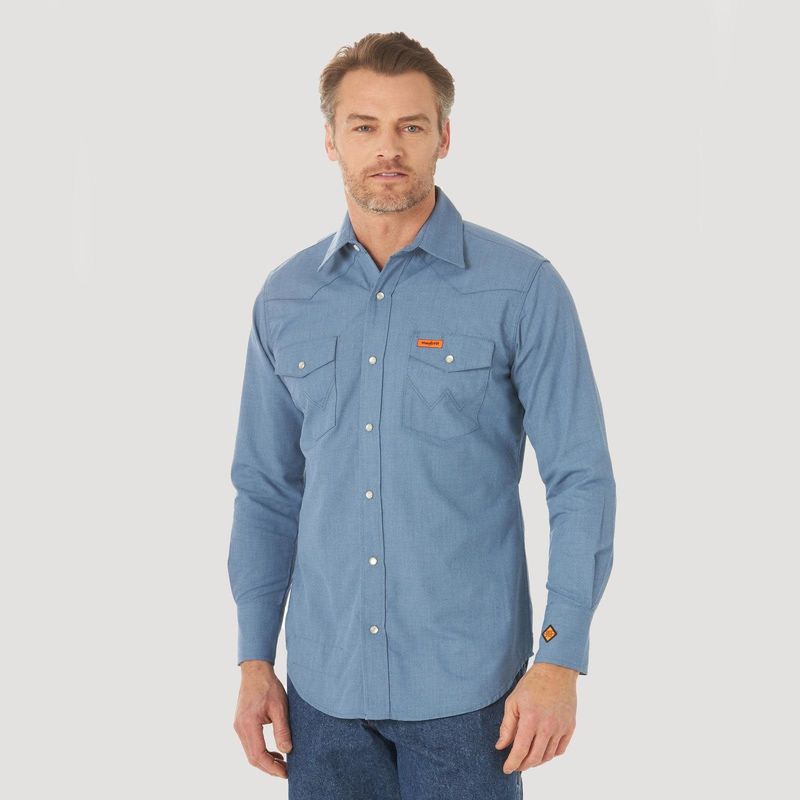 **WRANGLER FR145BL WORKSHIRT Snap Blue