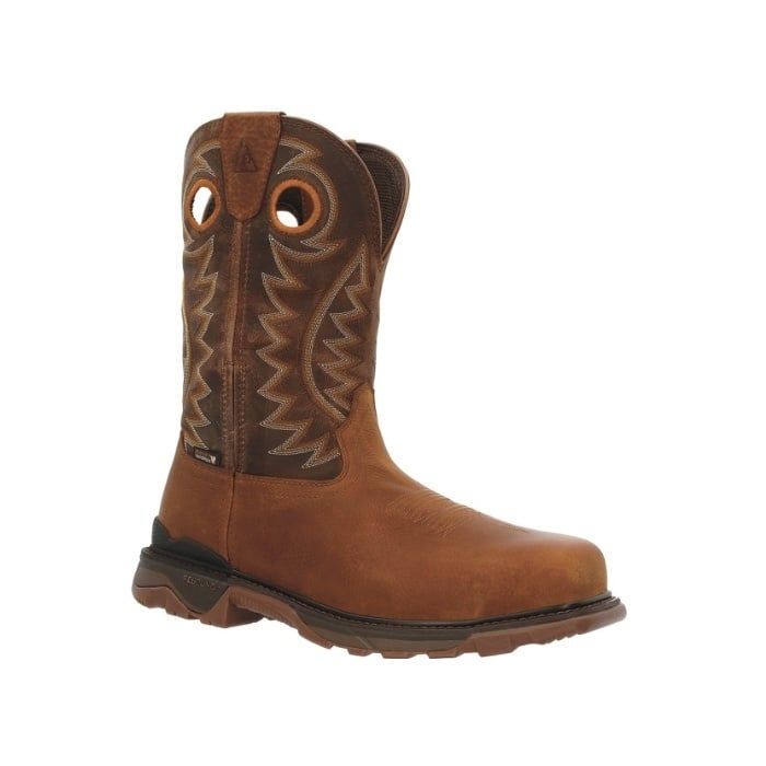**ROCKY 11" CARBON 6 WATERPROOF PULL-ON WESTERN BOOT- RKW0350