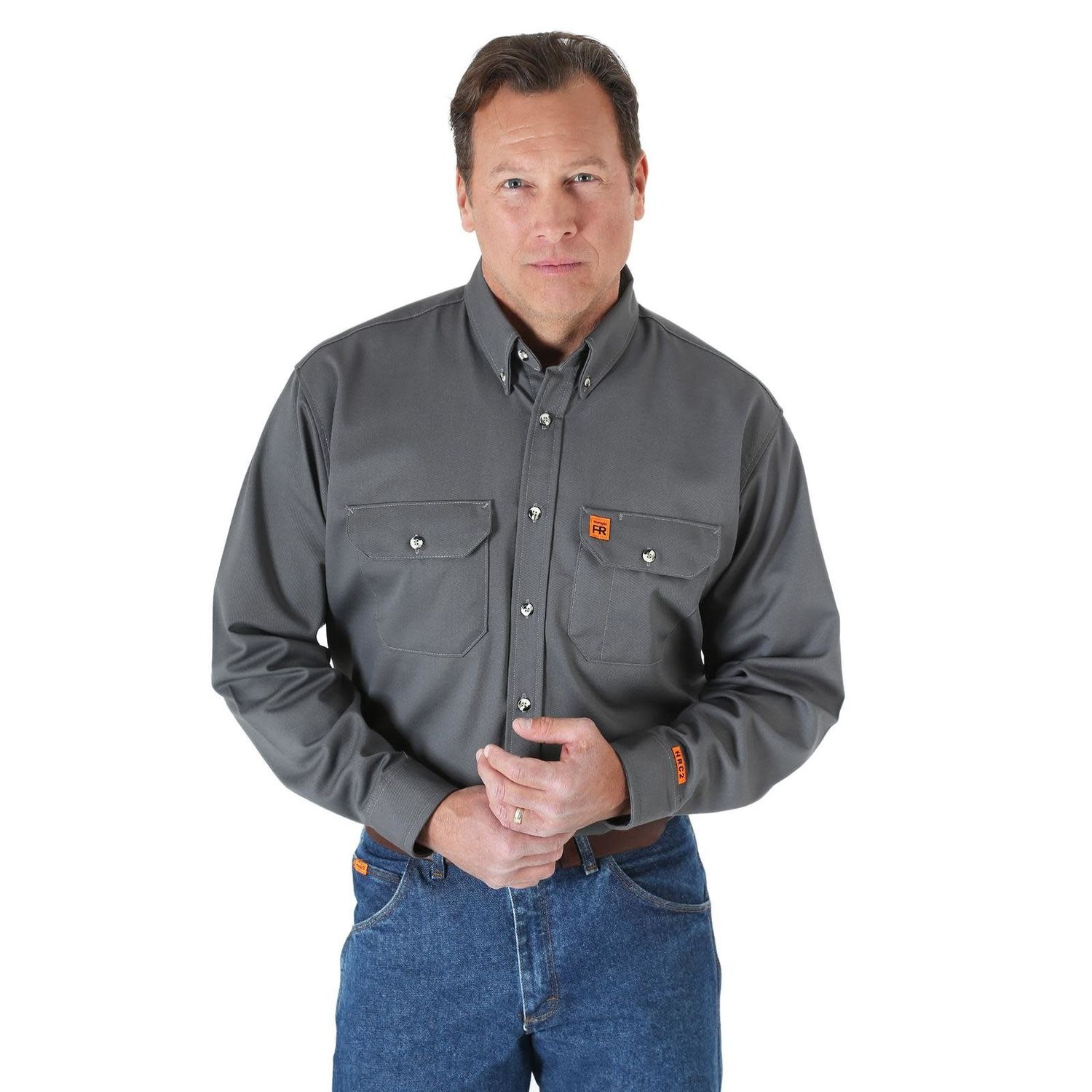 WRANGLER FR WORKSHIRT TWILL SLATE GREY FR3W5GY