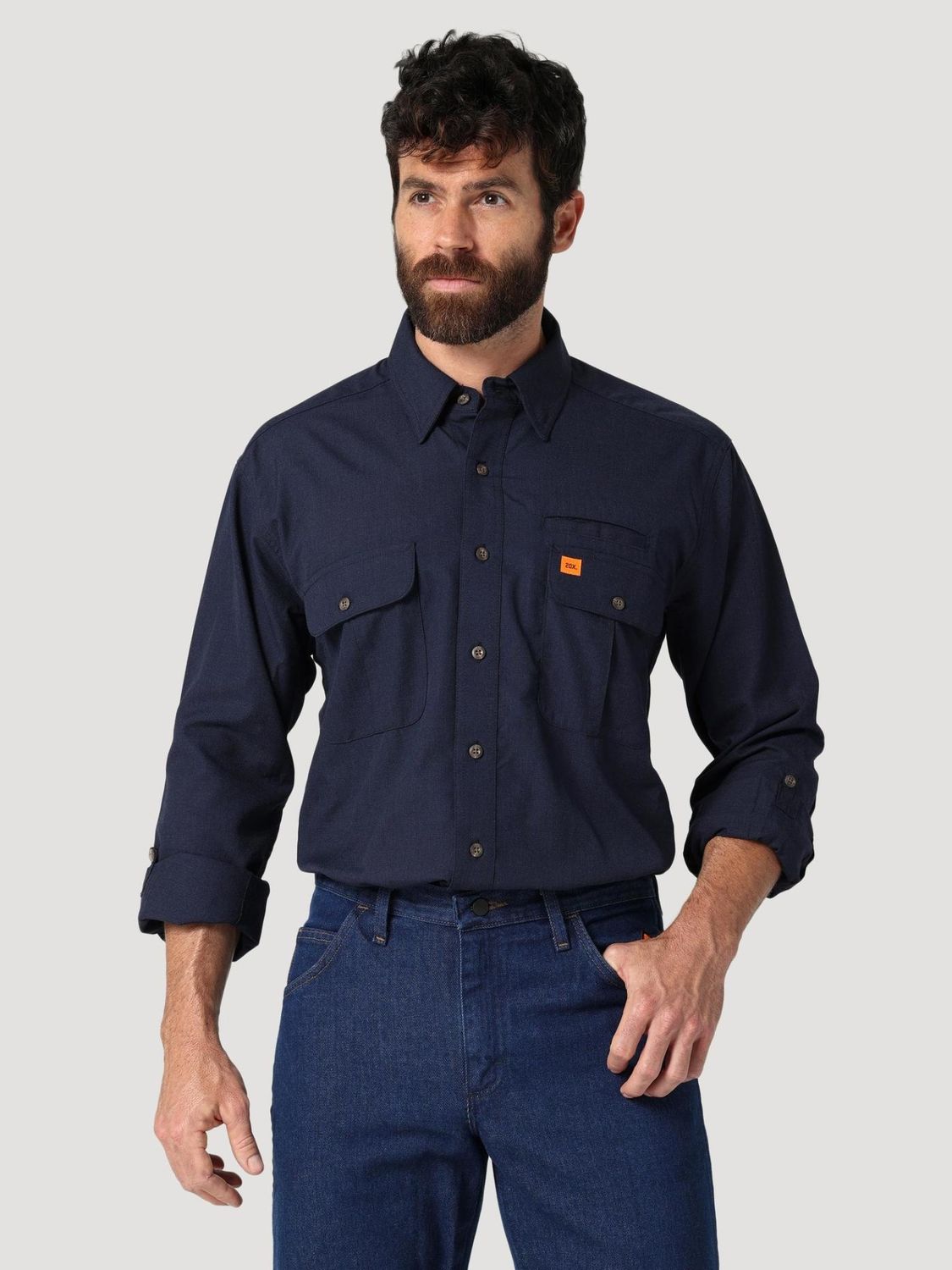 ***WRANGLER 112319170 FR VENTED WORK SHIRT NAVY ***WRANGLER 112319170 FR VENTED WORK SHIRT NAVY