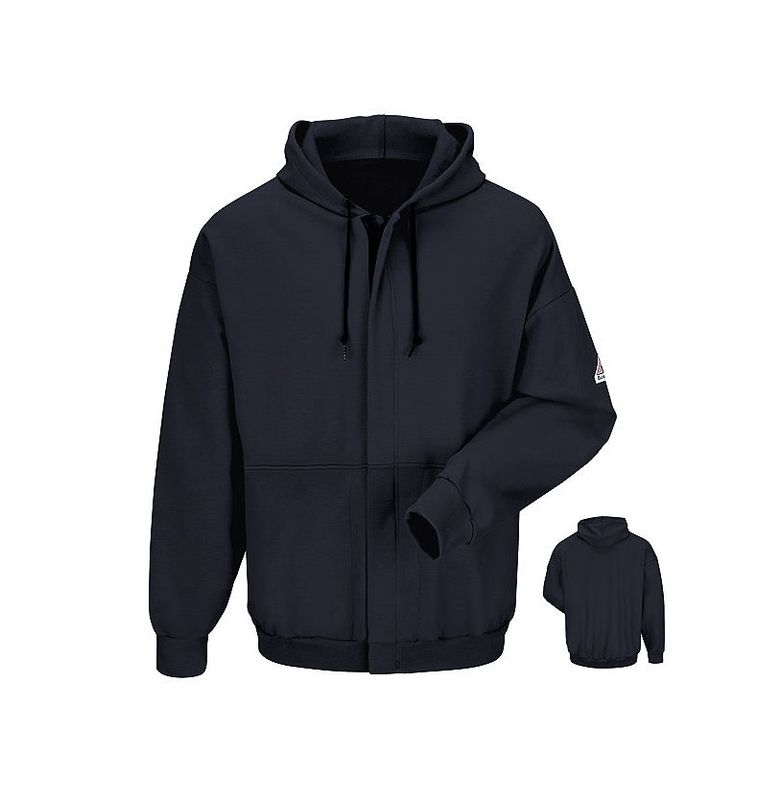 BULWARK FR SEH4NV FRONT ZIP HOODED SWEATSHIRT NAVY