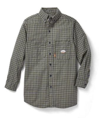 ***RASCO FR Plaid Shirt- Green