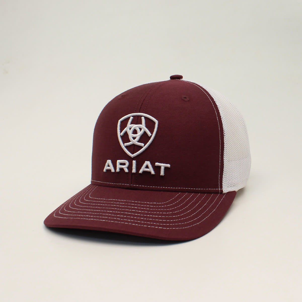 ARIAT R112 SNAPBACK WHITE EMBROIDERY BURGUNDY A300012609