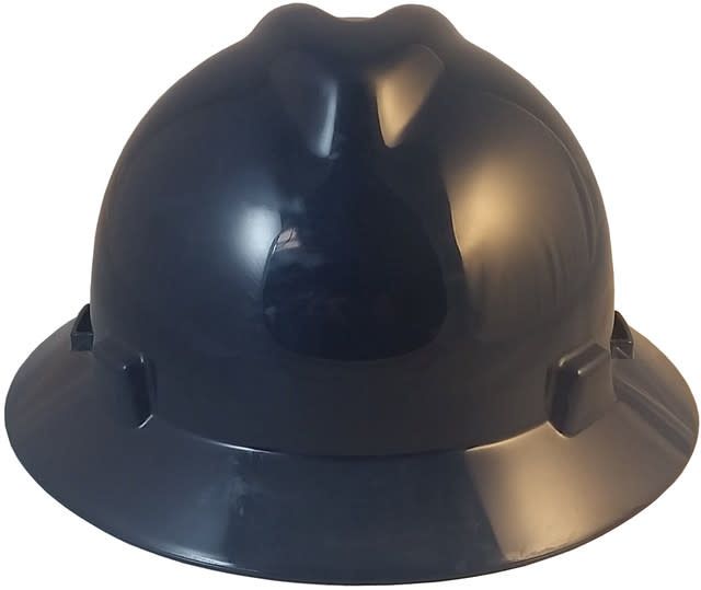 Navy Blue MSA V-Gard Full Brim Hard Hats with Fas-Trac Suspensions 802975