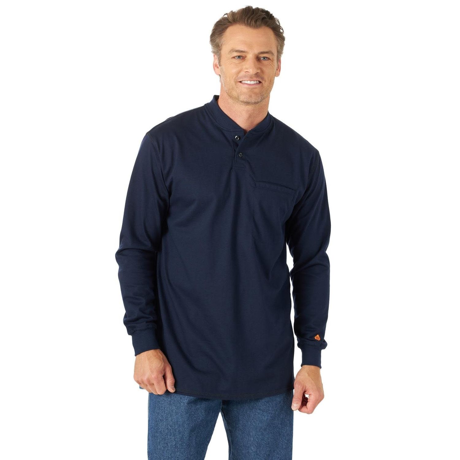 **Wrangler FR Flame Resistant Long Sleeve Henley FR3W7NY 
