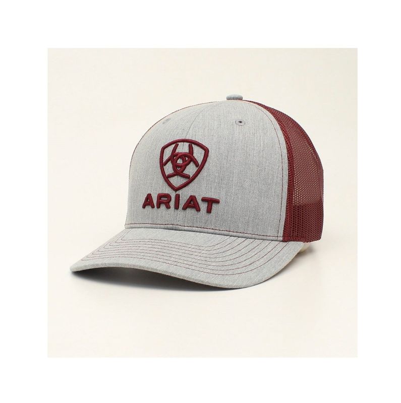 Ariat Mens SB R112 Grey Embroidery Burgundy A300012009