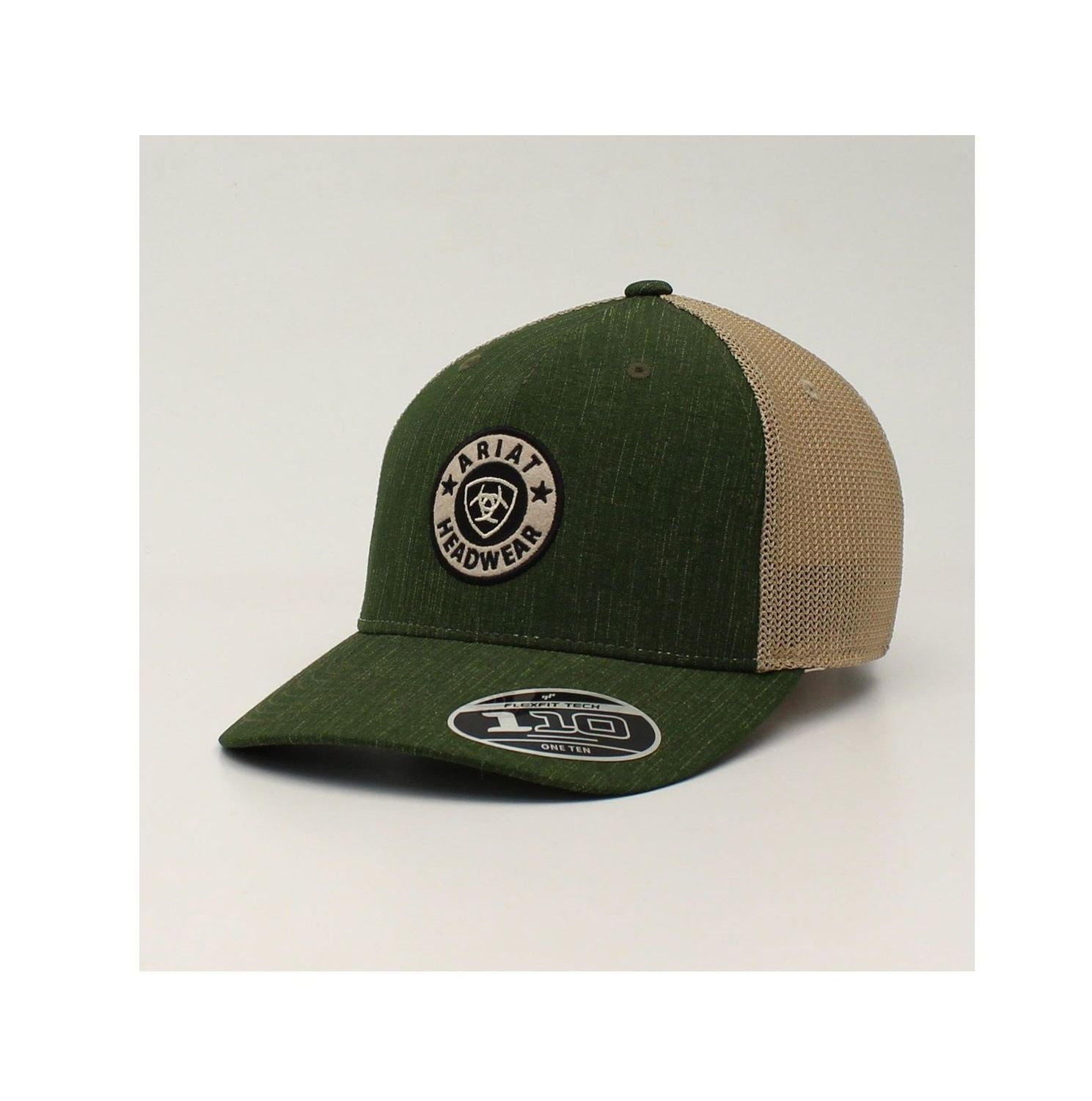 Ariat Hat MENS SNAP BACK FLEXFIT 110 ROUND SHIELD LOGO GREEN A300013028