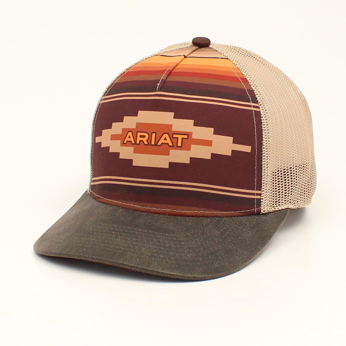 ARIAT LADIES SNAP BACK AZTEC LOGO TAN A300017908