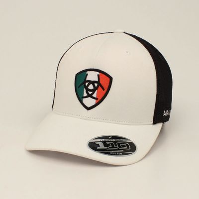 Ariat Mens Snap Back FlexFit 110 Mexican Shield White A300011705